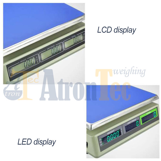 Báscula de pesaje de mesa con pantalla LED, báscula electrónica de cálculo de precios con capacidad de 30 kg
